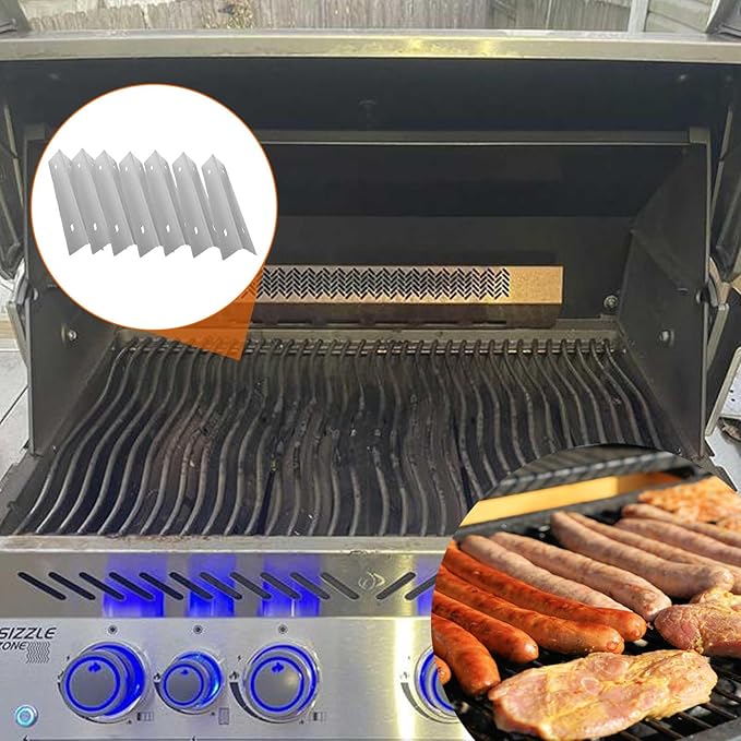 MixRBBQ Stainless Steel 7-Pack Heat Plates and 4-Pack Burner BBQ Replacement - Image 6