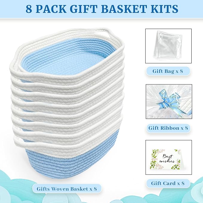 Succwoah 8 Pack Small Woven Baskets - Image 3