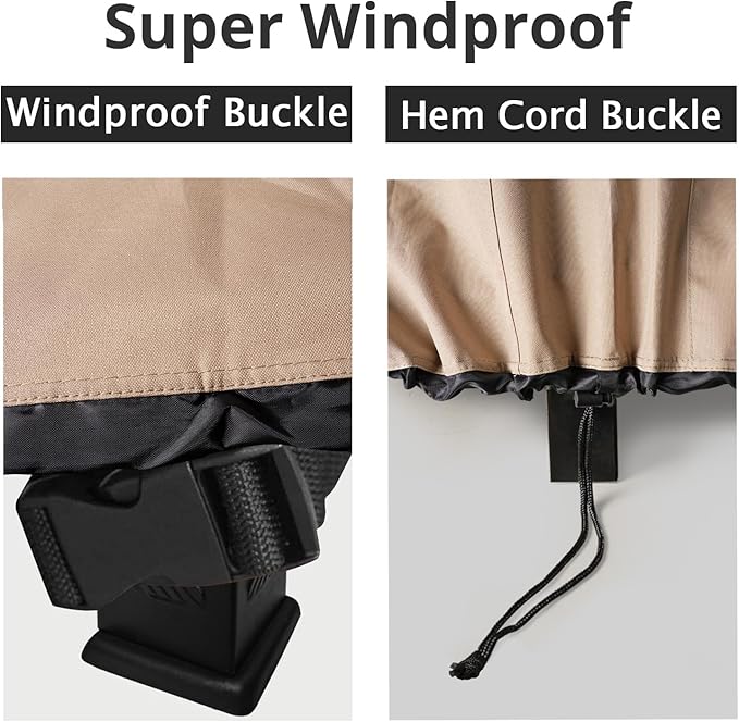 QH.HOME Fire Pit Cover Square-29-32 Inch Heavy Duty 900D Strong Tear-Resistant - Image 6