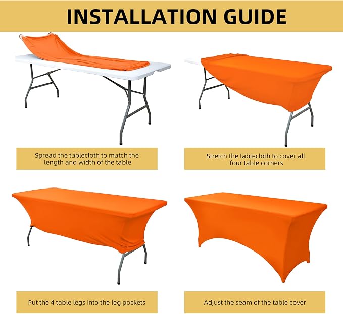 10-Pack 6ft Spandex Table Covers - Image 5
