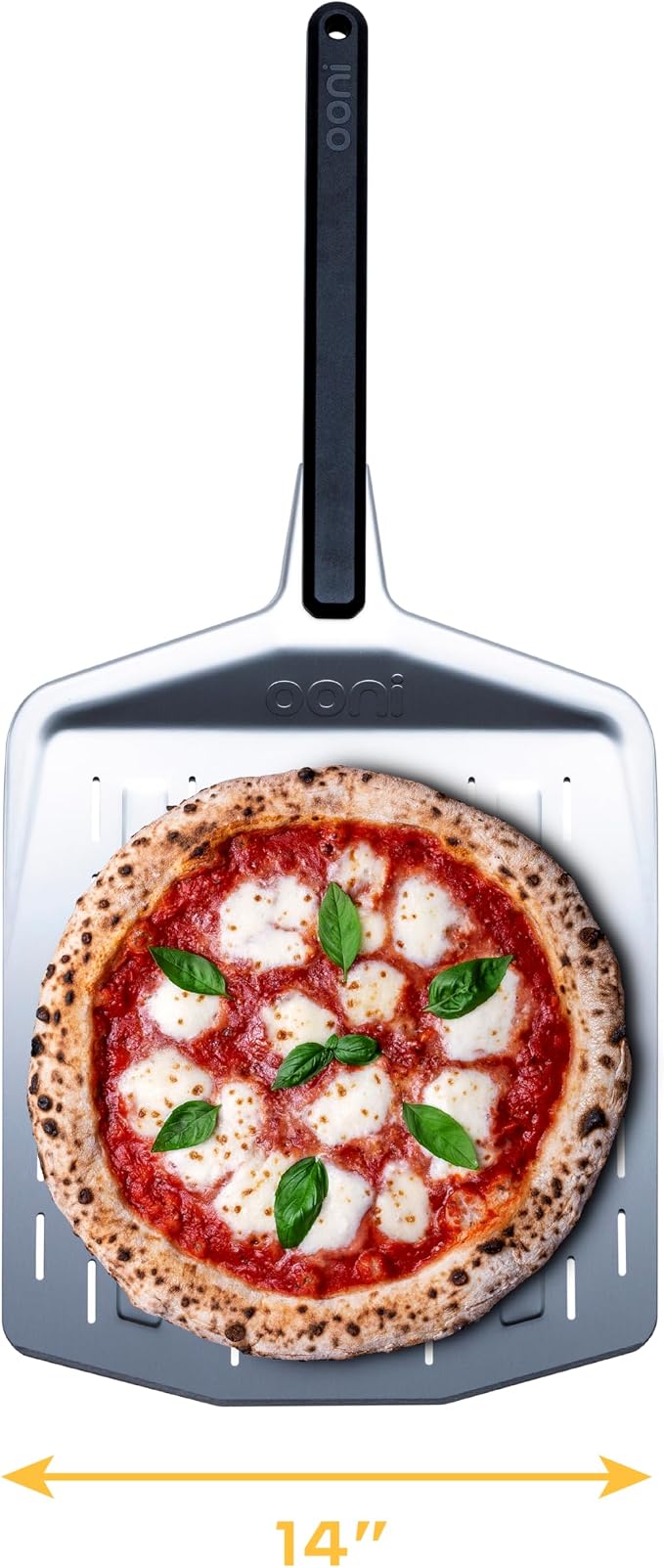 ooni 14” Perforated Pizza Peel – Long Handle Perforated Aluminium Pizza Paddle - Image 2