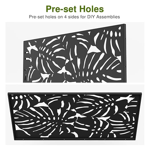 Casaphoria 72" H x 47" W Metal Outdoor Privacy Screen, Freestanding Decorative - Image 4