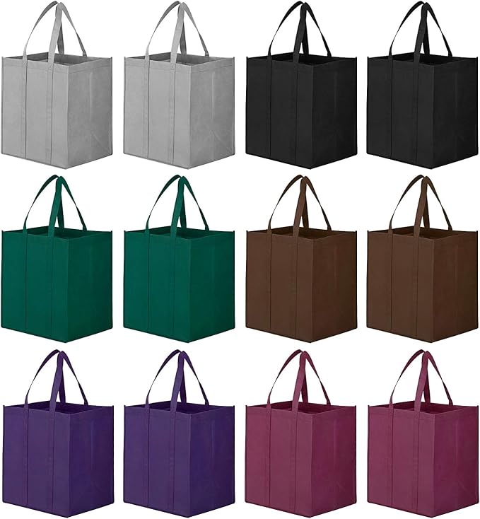 WISELIFE Reusable Grocery Shopping Bags 10 Pack Large Foldable Tote Bags Bulk by WiseLife