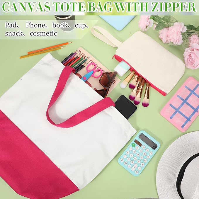 Sanwuta 24 Pcs Canvas Tote Bags Bulk - Image 4
