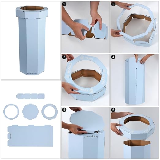 Eyely MPH1302B-2SET Sal 25-Gallon Disposable Corrugated Cardboard Event Trash - Image 4