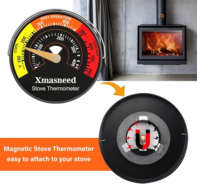 Wood Stove Thermometer Magnetic, Stove Top Thermometer - Image 7