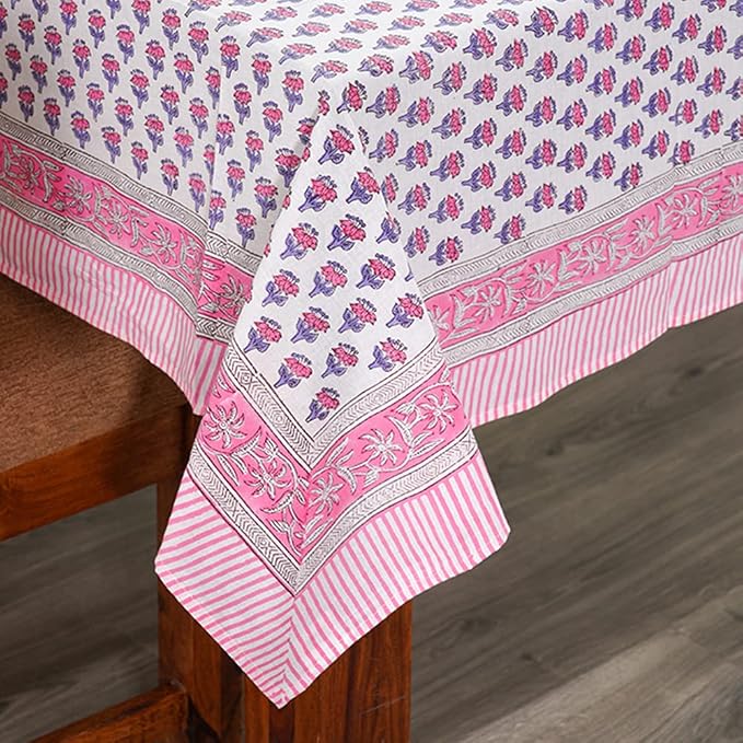 CPC Tablecloth 100% Cotton 72x190 Inch Indian Block Print Rectangle Table Cover - Image 6