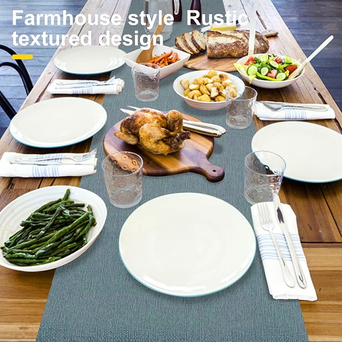 Wipeable Table Runner, Thick Farmhouse Dresser Runner, Rustic Indoor/Outdoor - Image 2