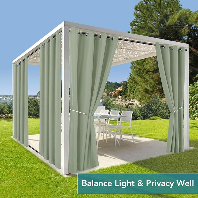 HolidayIdeas Gazebo Curtains Outdoor Waterproof 4 Panels-Windproof Weatherproof - Image 5
