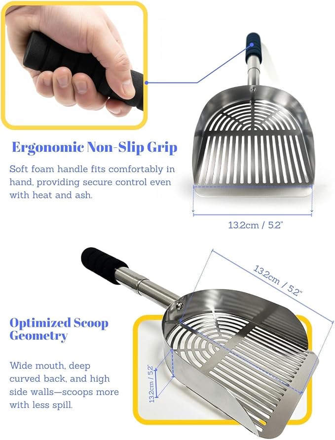 Adjustable Ash Shovel with Sifter, 16–21 Inch Extendable Handle – - Image 5