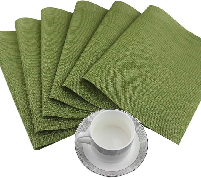 Vinyl Placemats, Washable Table Mats Easy to Clean Woven Placemats - Image 3