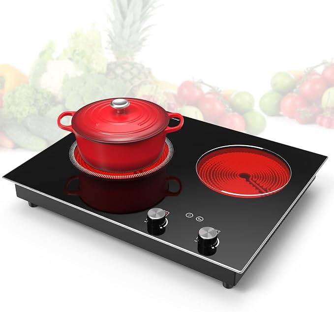 Electric Cooktop, 1110V 2100W 2 Burner stove, Built-in & Countertop Stove Top - Image 8