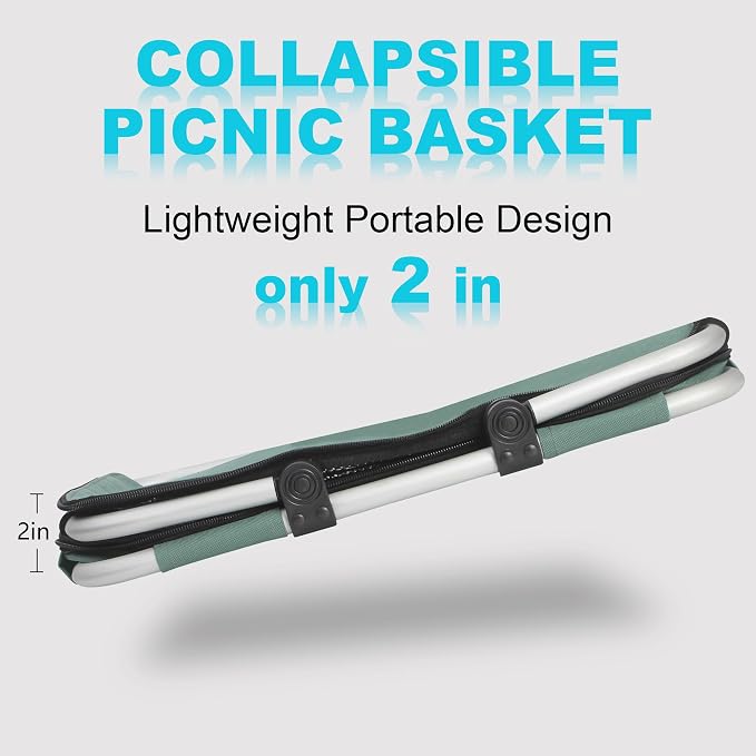 Picnic Basket, SIYUAN Collapsible Shopping Basket - Image 3