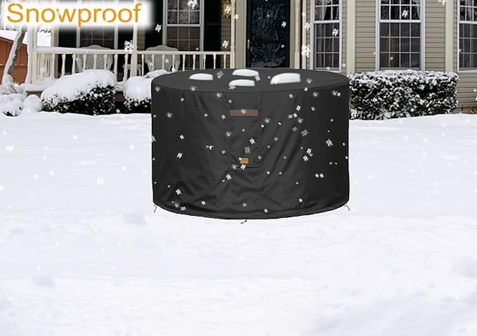 Fire Pit Cover 600D Heavy Duty Waterproof Fabric - Image 6
