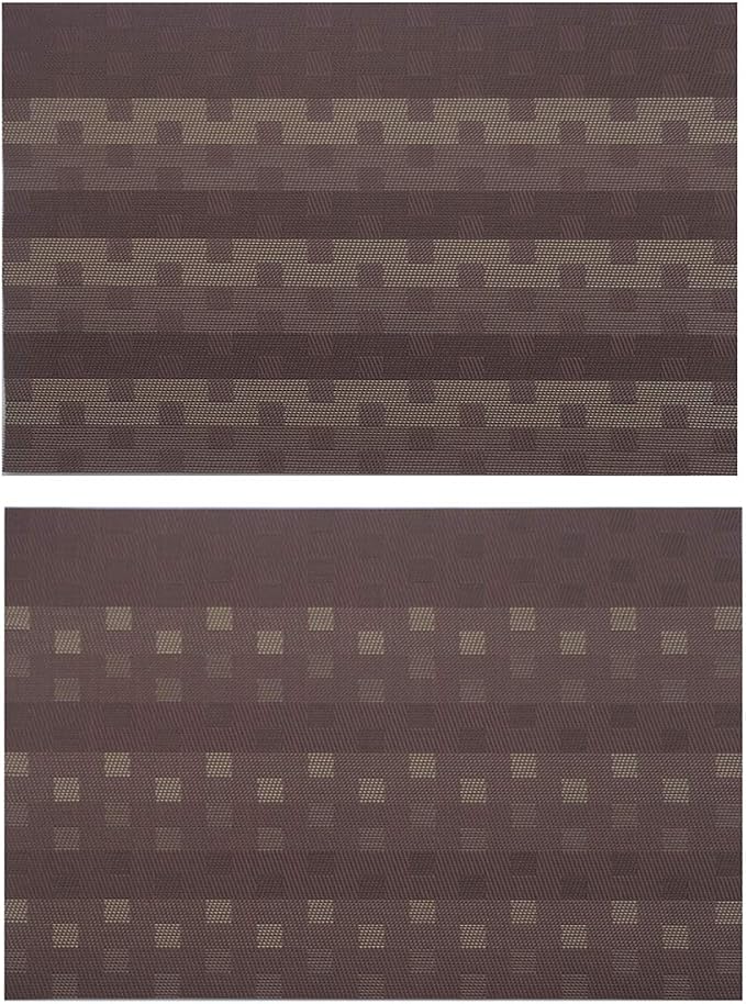 Gugrida Red Placemats 6pcs Placemats PVC Table Mats Woven Vinyl Placemats - Image 4