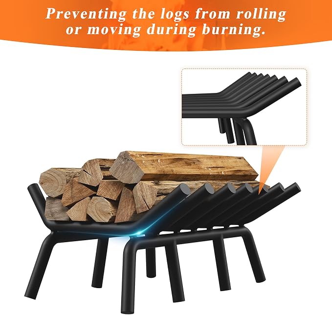 Fireplace Grate 21 Inch with 7 Support Legs, Round Solid Steel Heavy Duty - Image 8