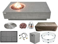 Elementi | Bundle Metropolis Gas Fire Pit Cast Concrete 56" Rectangular Fire by AMSFireplaceInc