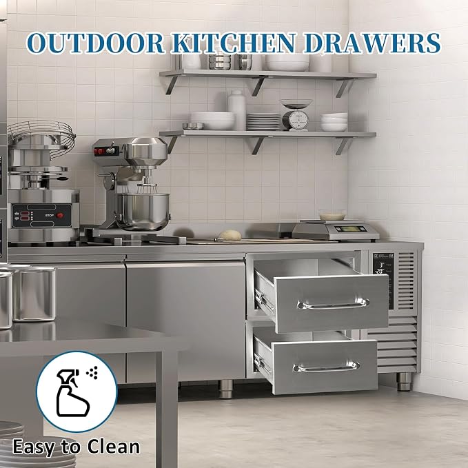 Outdoor Kitchen Drawers 14"Wx8.5"Hx23"D Flush Mount Access Single Drawer BBQ - Image 5