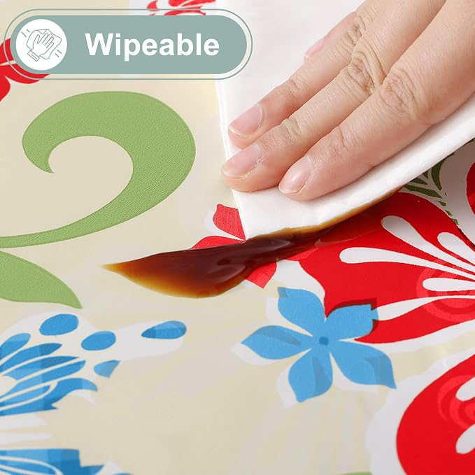 misaya Rectangle Waterproof Vinyl Table Cloth, Wipeable Tablecloth - Image 5