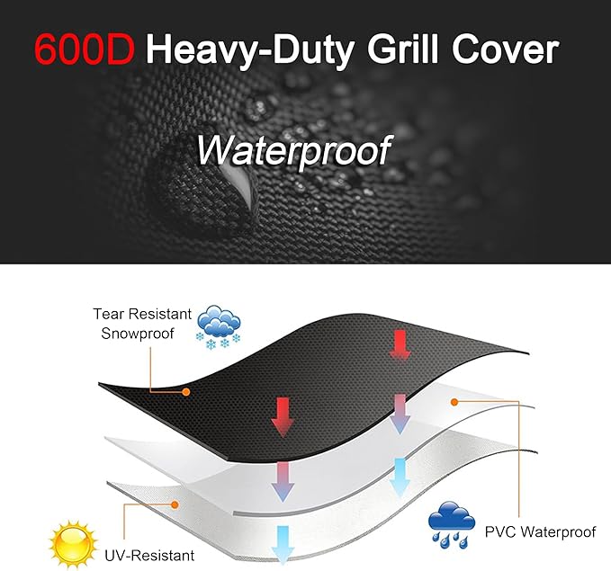 Grill Cover for Blackstone 5 Burner Griddle, for Black Stone Bronco 5-Burner 44 - Image 5