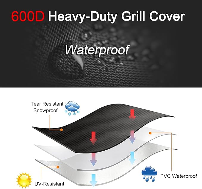 Grill Cover for Pit Boss Phoenix 376 Pellet, Heavy Duty 600D Waterproof for - Image 5
