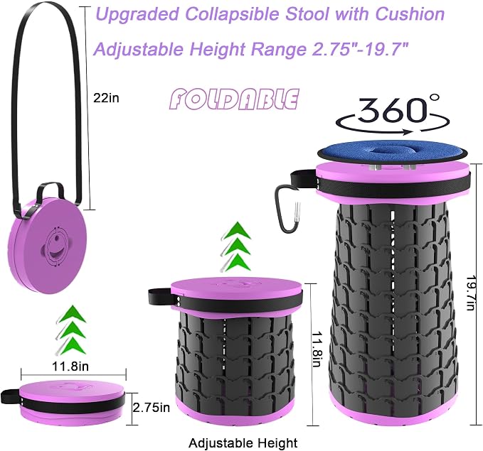 ALEVMOOM 2025 Upgraded XXL Collapsible Stool - Image 2