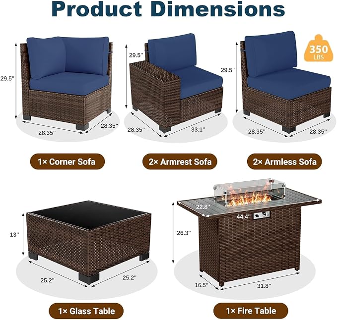 7 Piece Patio Furniture Set - Image 7
