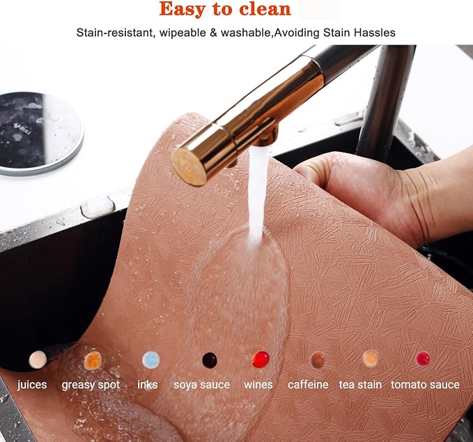 Vinyl Placemats Set of 8 Heat Resistant Easy Clean Non-Slip Place Mats - Image 5