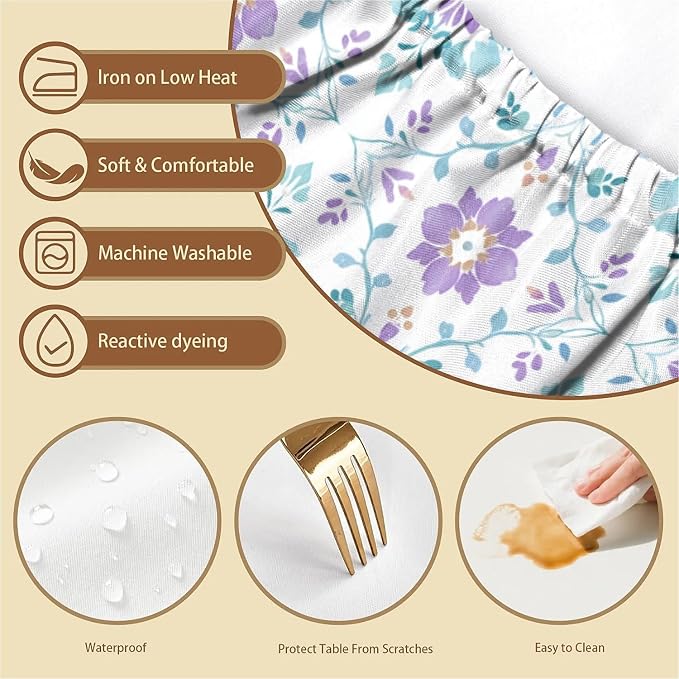 Rectangle Table Cloth Cover Waterproof Elastic Fitted Polyester Fitted - Image 3