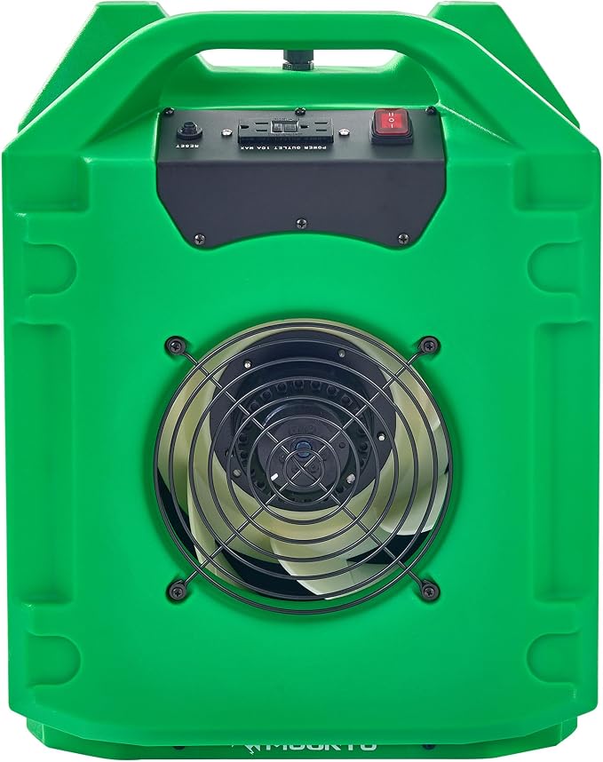 MOUNTO 1/4 HP 1200 CFM Low Profile Air Mover, 2-Speed Carpet Dryer Floor Fan - Image 7