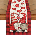 Artoid Mode Red Watercolor Hearts Gnomes Love Valentine's Table Runner by ArtoidMode