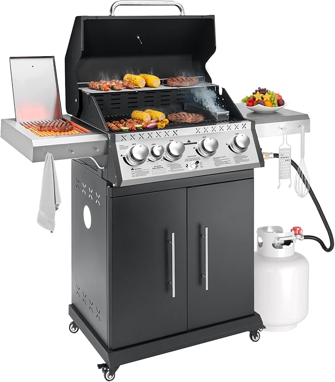 Propane Gas Grill, 4+1 Stainless Steel Barbecue Grill by ADREAK