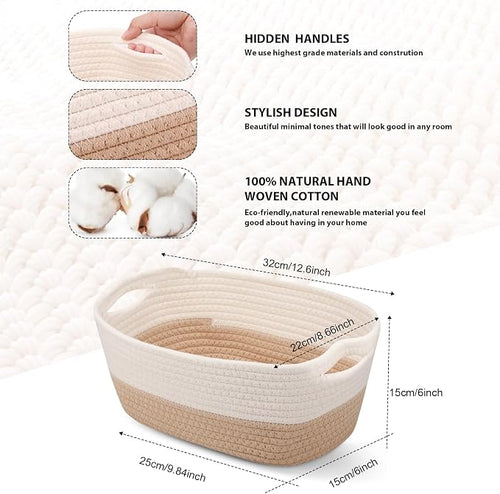12 Pack Easter Woven Baskets for Gifts Empty Large Cotton Rope Square Storage - Image 2