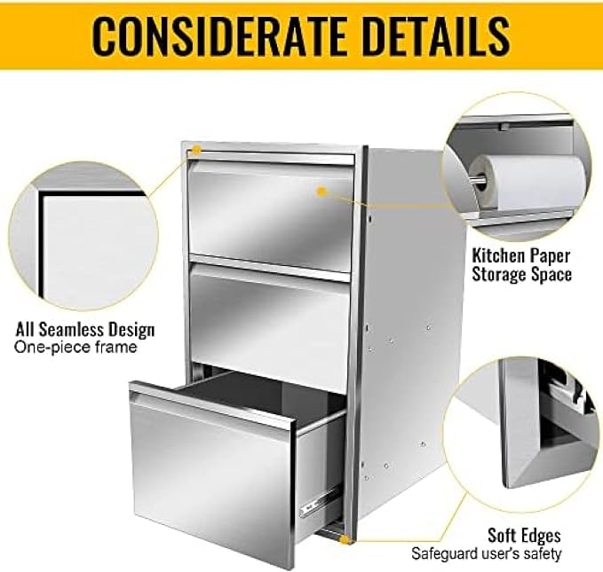 Outdoor Kitchen Drawers, Box Frame Style Flush Mount BBQ Drawer w/Stainless - Image 6