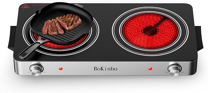 Electric Cooktop, Dual 2200 Watts Infrared Burner, 2 Burner Electric Hot Plate by Unknown