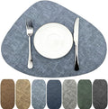 WAZAIGUR Washable Wipeable Waterproof Heat Resistant Faux Leather Placemats Set by WAZAIGUR