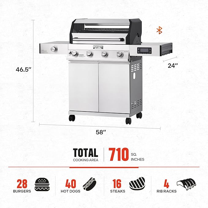 Monument Grills Denali 405 4-Burner Liquid Propane Gas Smart BBQ Grill - Image 2