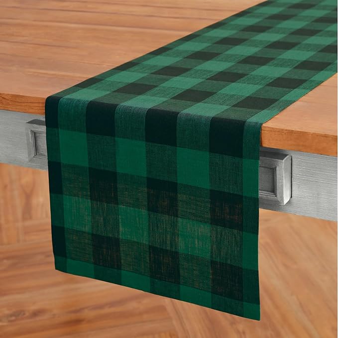 Solino Home Linen Checkered Table Runner 144 Inches Long - Image 2