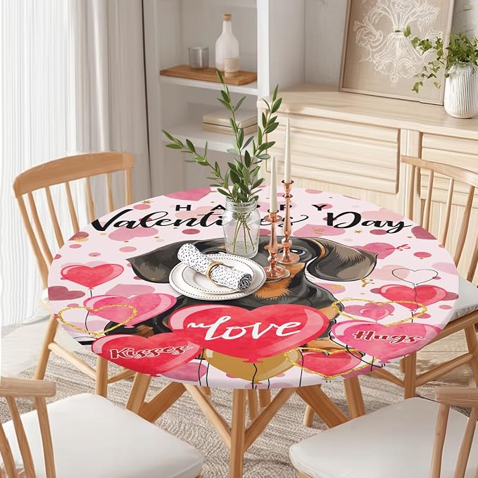 Valentines Day Round Fitted Tablecloth - Image 3