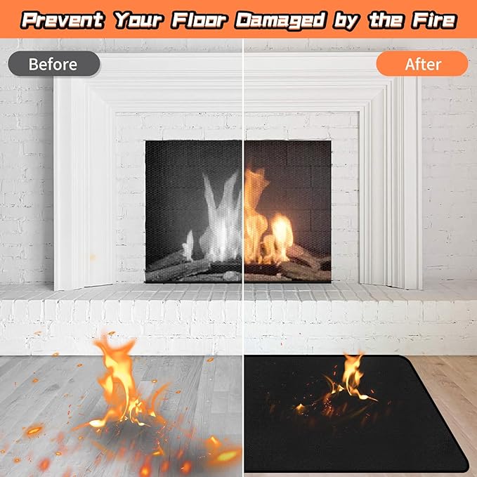 Fireproof Hearth Rugs, Fireplace Mat, Fire Resistant Rugs Put in Front of Wood - Image 5