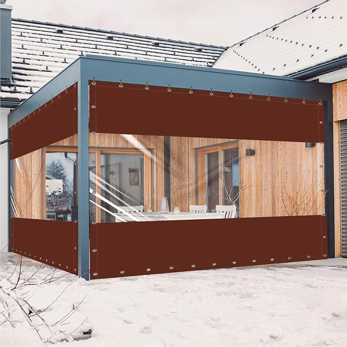 20 Oz Outdoor Vinyl Curtain, Outdoor Clear Panel Curtain, Weather Resistant by Ezcasch