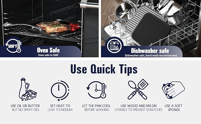 Griddle Pan, Hard Anodized Nonstick, 18.9 x 11-Inch Black