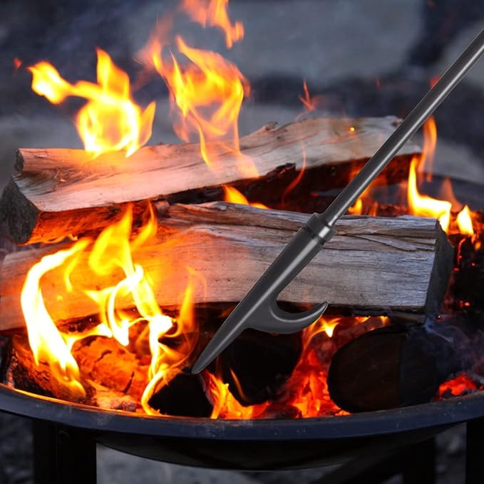 Heavy Duty 32” Long Fireplace Fire Pit Campfire Poker Stick and 26” Fireplace - Image 5