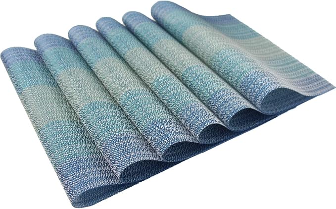 Vinyl Placemats, Washable Table Mats Easy to Clean Woven Placemats - Image 4