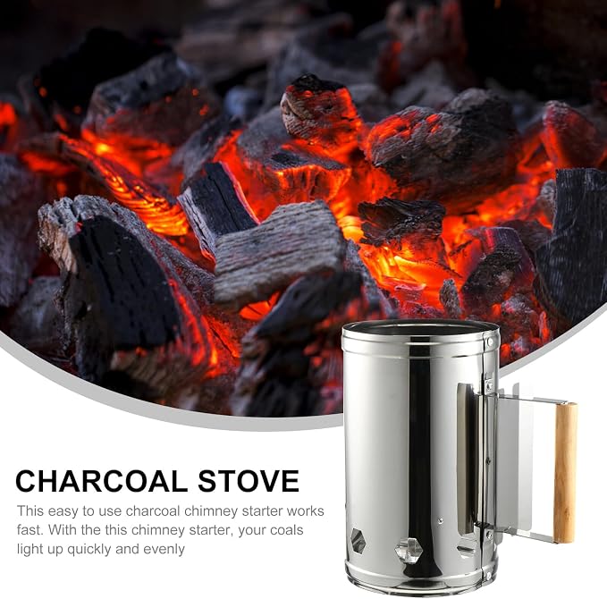 GANAZONO Quick Coal Starter Barrel BBQ Chimney Starter Grill Fire Starter - Image 9