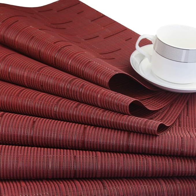 Vinyl Placemats, Washable Table Mats Easy to Clean Woven Placemats - Image 4