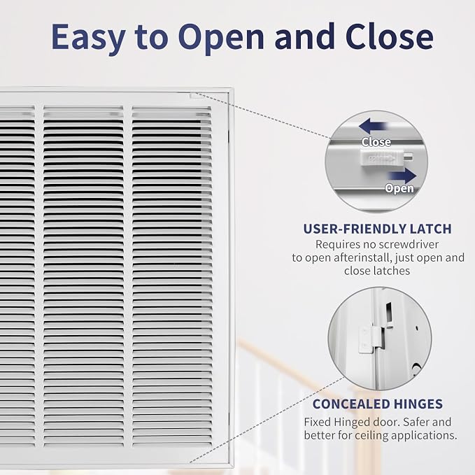 24"W x 24"H Steel Return Air Filter Grille - Image 4