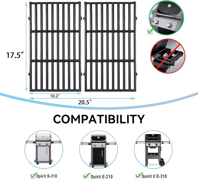 17.5 Inch 7637 Cooking Grates for Weber Spirit & Spirit II 200 Series Spirit - Image 2