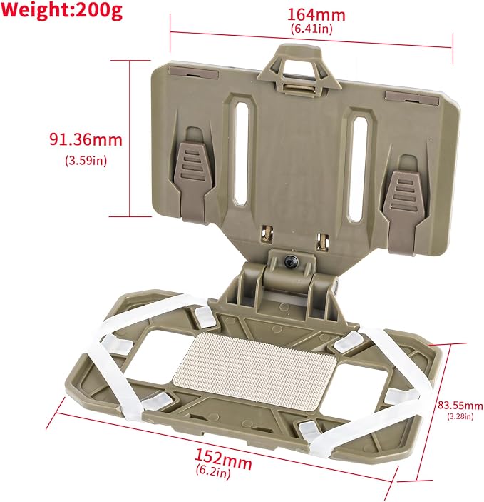 Tactical Vest Folding Plate Carrier Phone Bracket Holder, Universal Chest Phone - Image 6