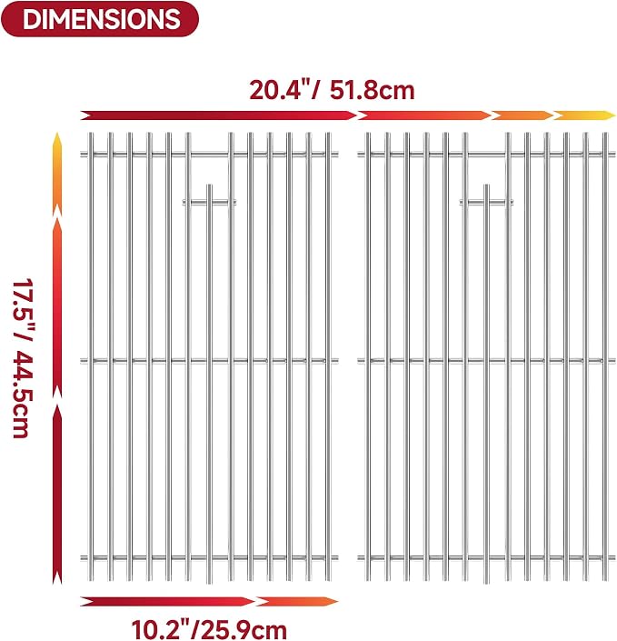 17.5" D x 20.5" W Grill Grates Replacement - Image 2